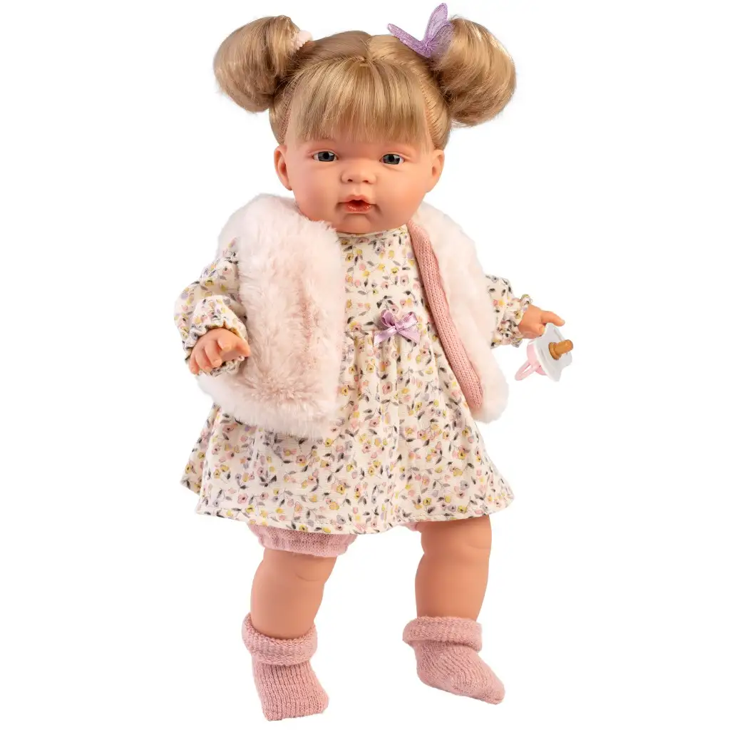 Llorens: Joelle 38 cm große Puppe mit Geräuschen und Fellweste Bild 1