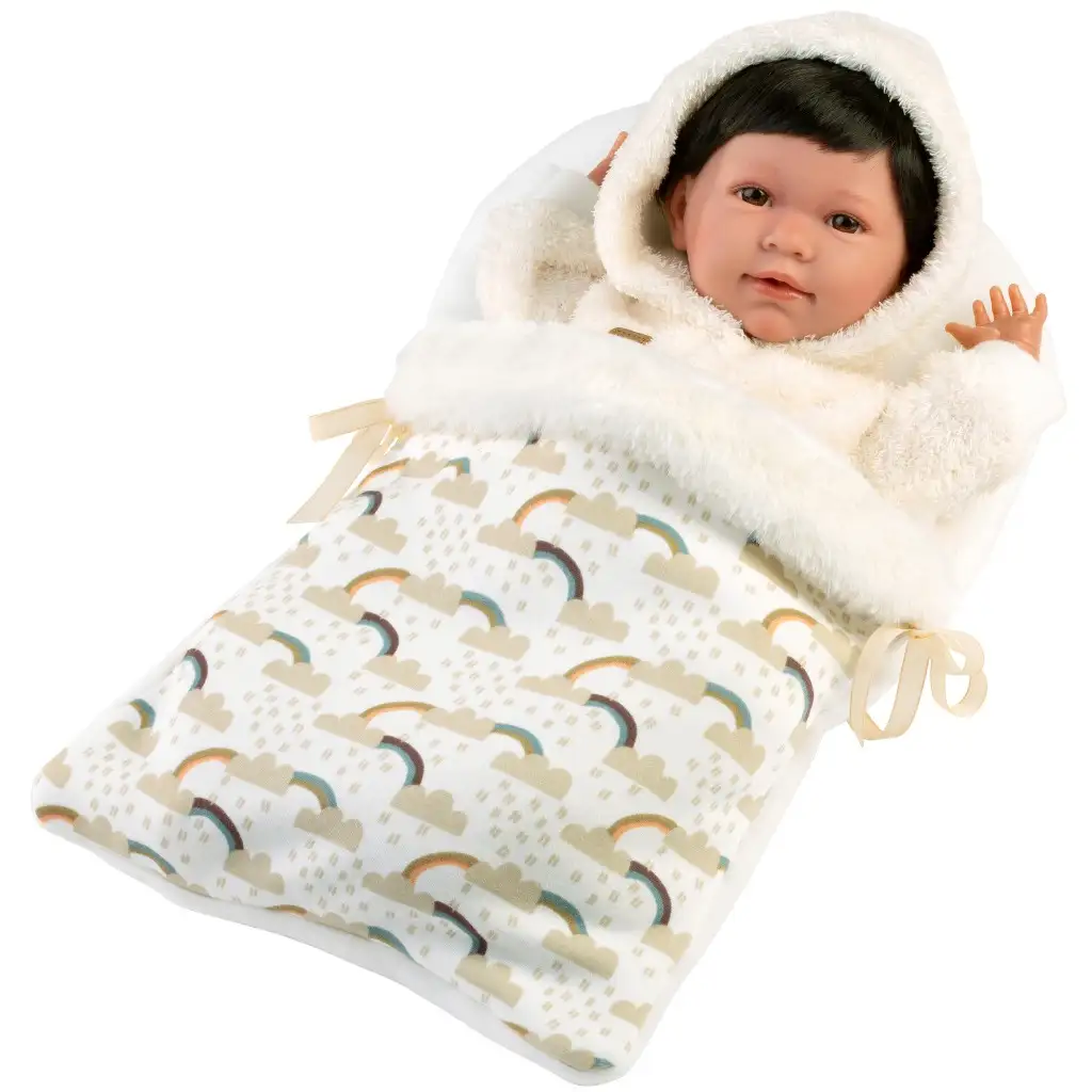 Llorens: Mimi Llorana 42 cm große Puppe mit Geräusch und Schlafsack Bild 3