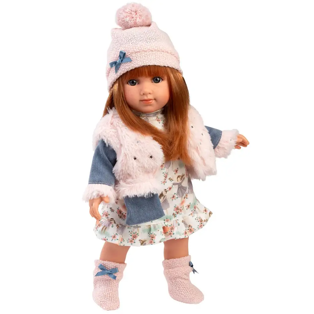 Llorens: Nicole 35 cm große Puppe mit roten Haaren und rosa Weste Bild 2