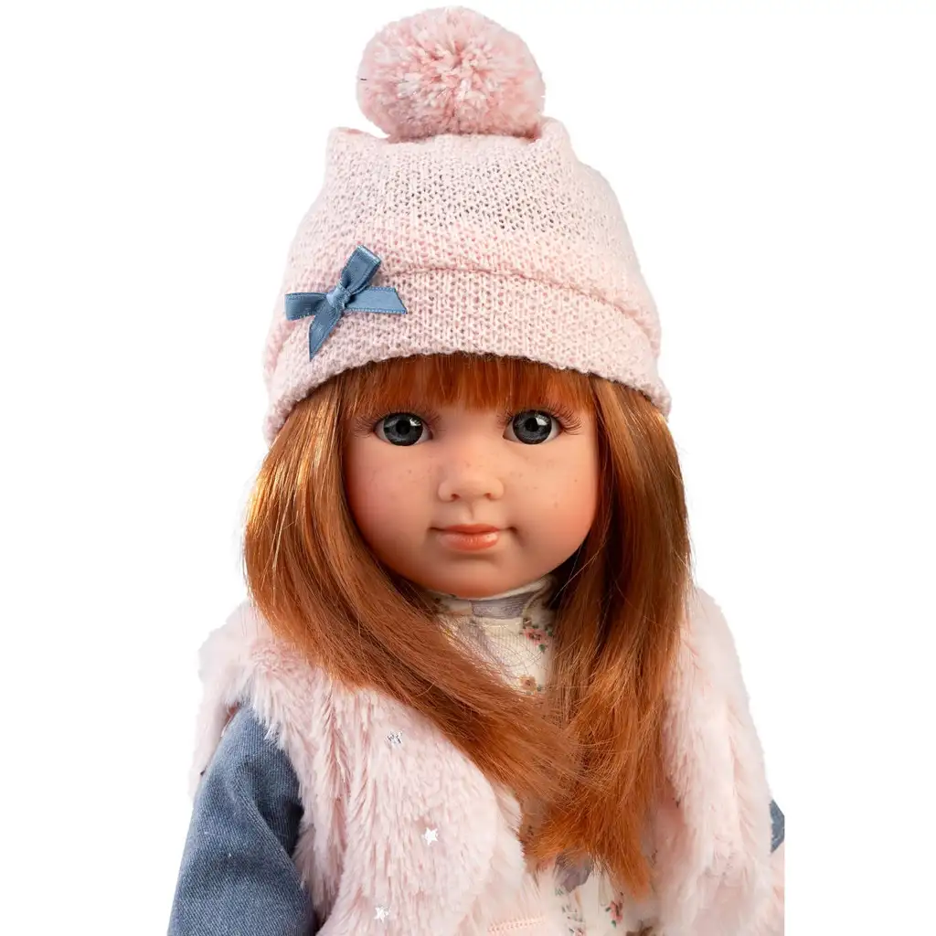 Llorens: Nicole 35 cm große Puppe mit roten Haaren und rosa Weste Bild 4
