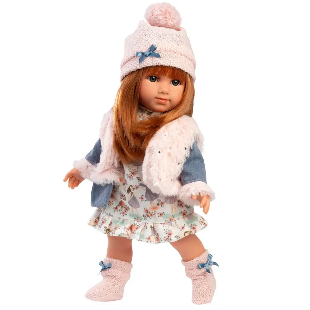 Llorens: Nicole 35 cm große Puppe mit roten Haaren und rosa Weste Bild 1