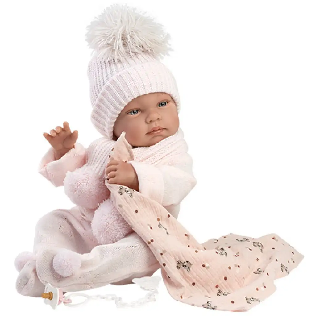 Llorens: Tina Neugeborenes Baby im rosa Set mit Babydecke und Schnuller 43cm Bild 2