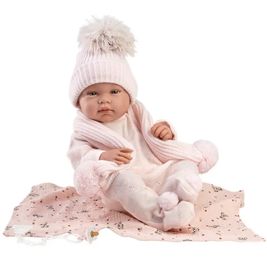 Llorens: Tina Neugeborenes Baby im rosa Set mit Babydecke und Schnuller 43cm Bild 3