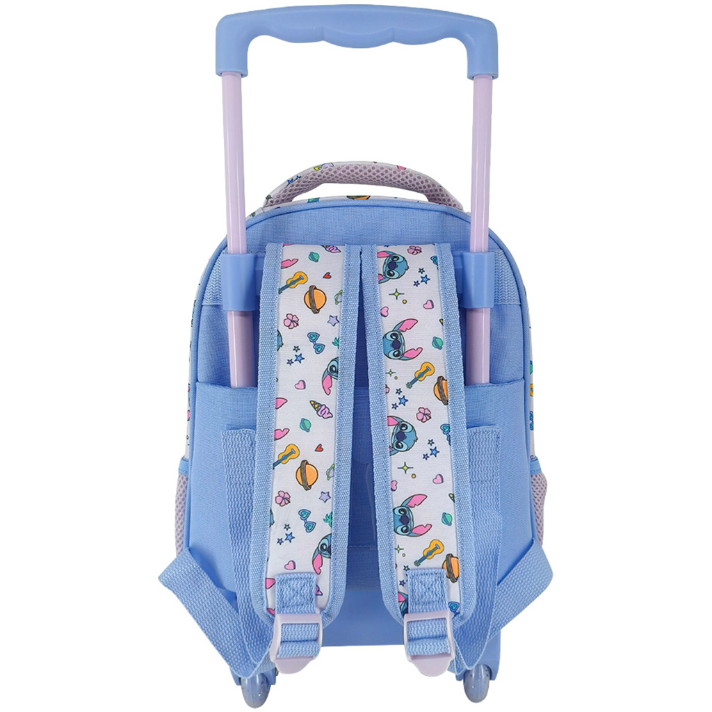 Luna: Disney Stitch – 2‑fächeriger, rollbarer Kindergartenrucksack, 27×10×31 cm Bild 2