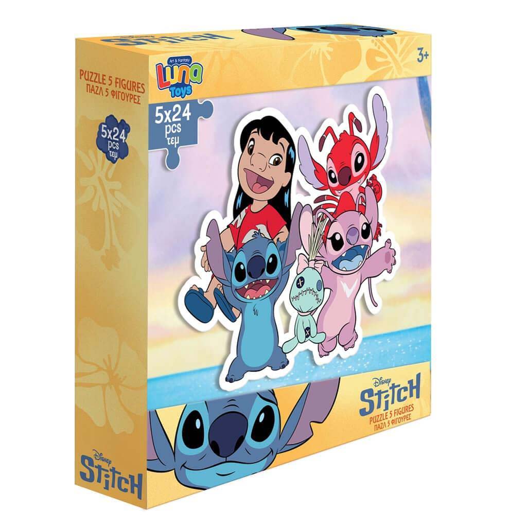 Luna: Disney Stitch Figuren 5x24-teiliges Puzzle Bild 1