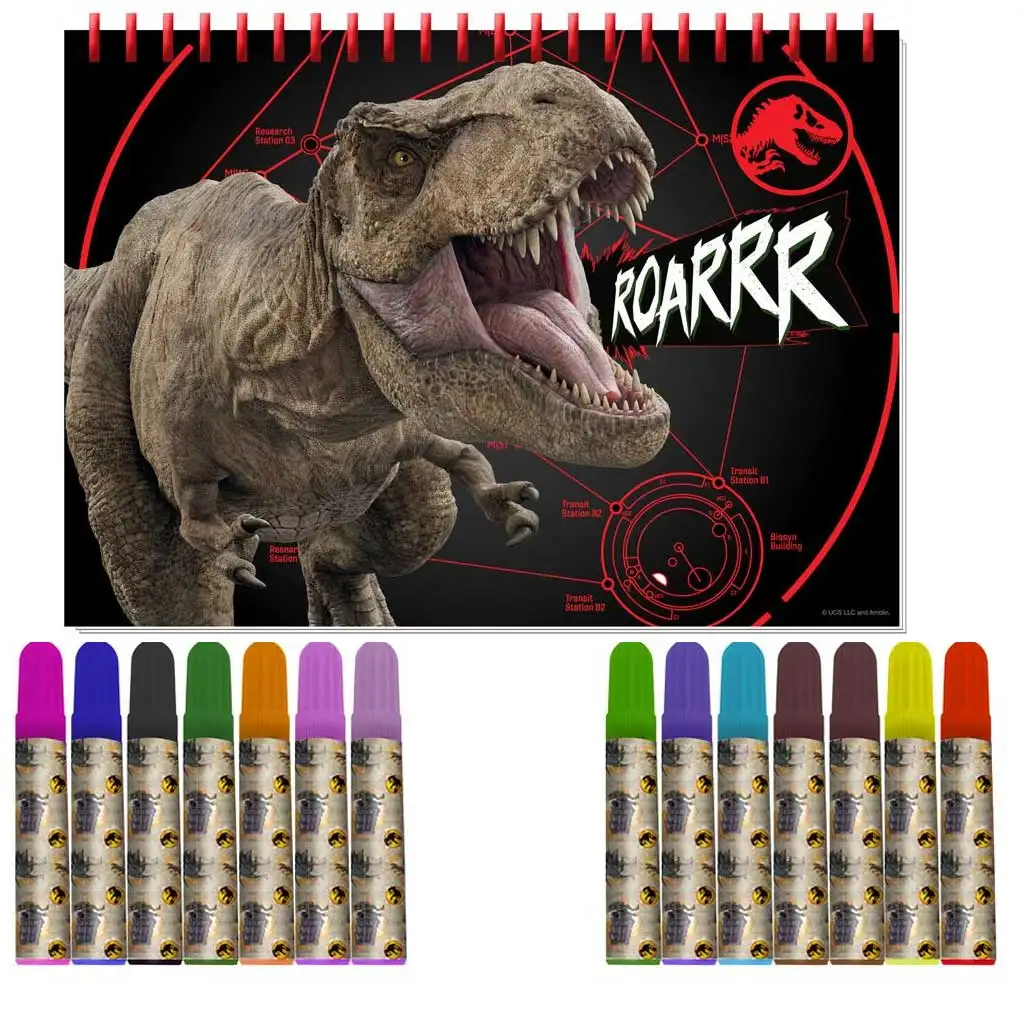 Luna: Jurassic World Malset mit Schablone und Aufkleber 54x47cm Bild 2