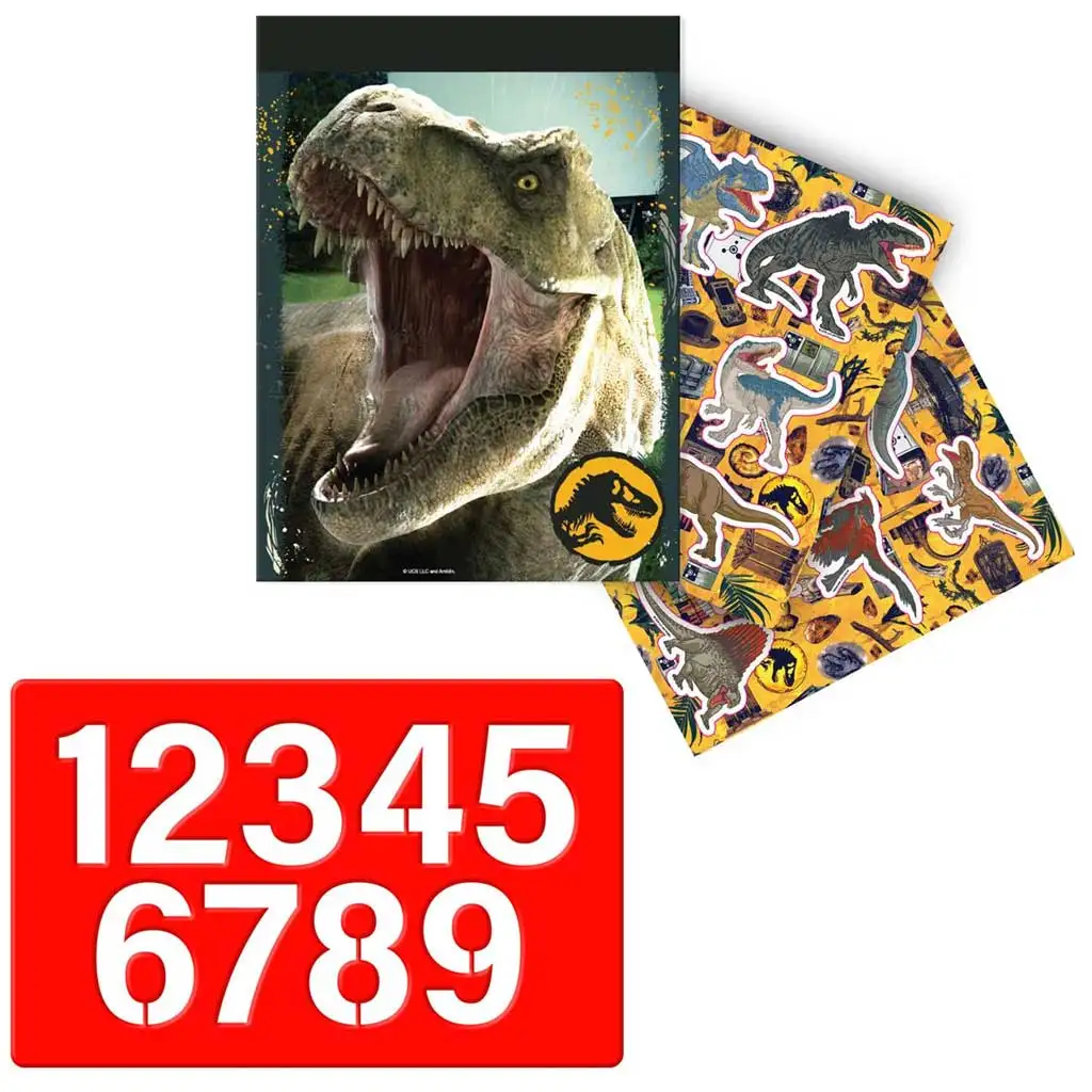 Luna: Jurassic World Malset mit Schablone und Aufkleber 54x47cm Bild 3