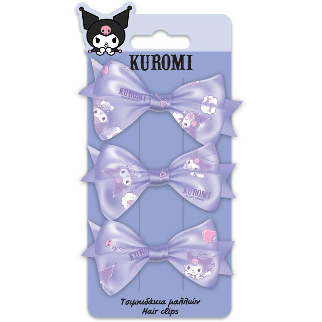 Luna: Kuromi 3-teiliges Haarklammer-Set mit Schleife Bild 1