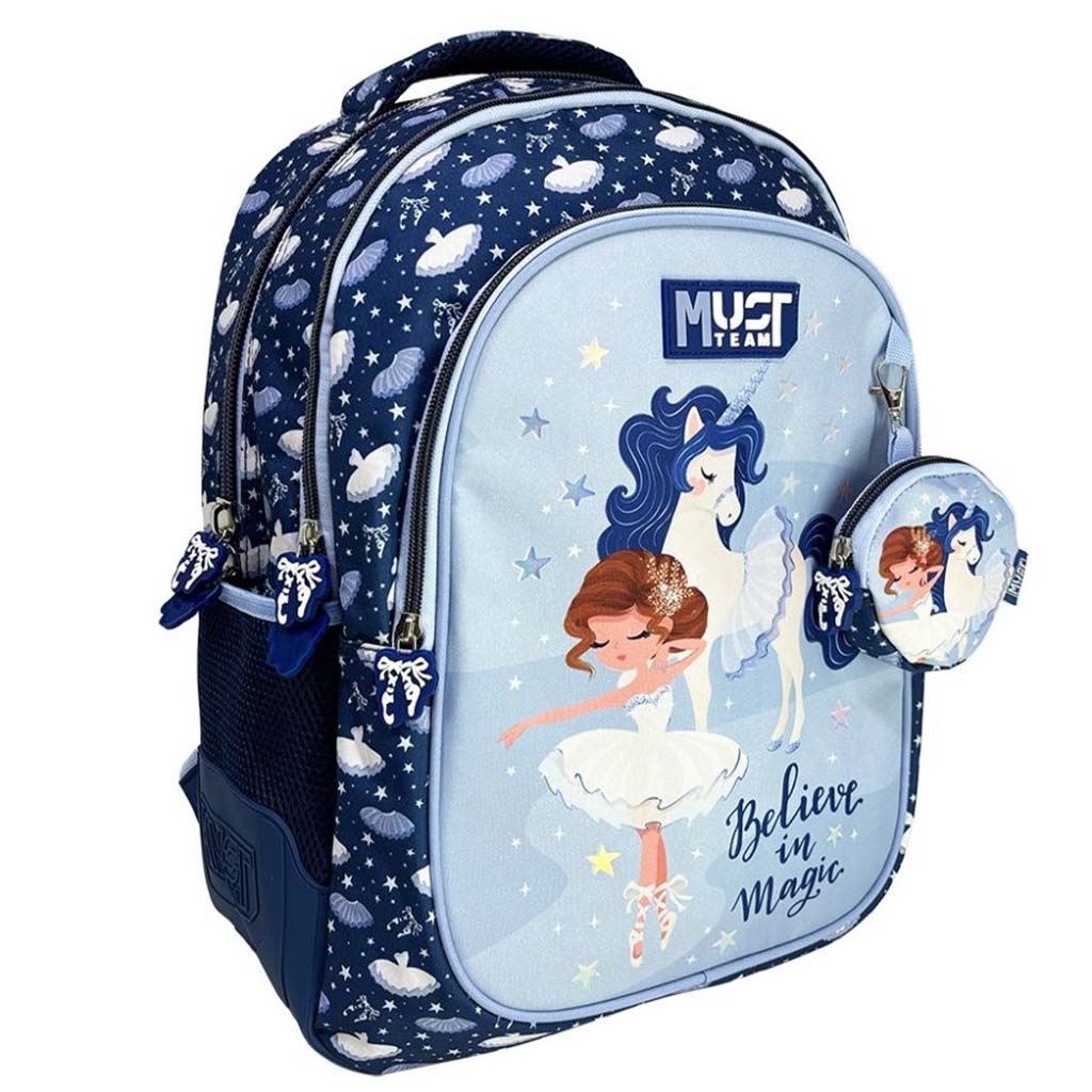 Luna: Must Team Believe in Magic Einhorn abgerundeter Rucksack mit 3 Fächern, 32x18x43 cm Bild 1