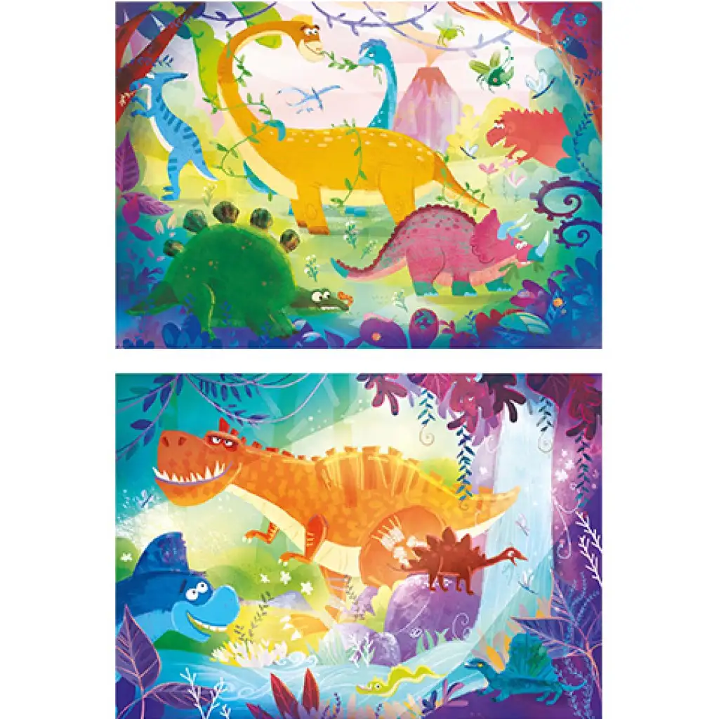 Lustige Dinos Supercolor 2-in-1 Puzzle 2x20 Stück - Clementoni Bild 2
