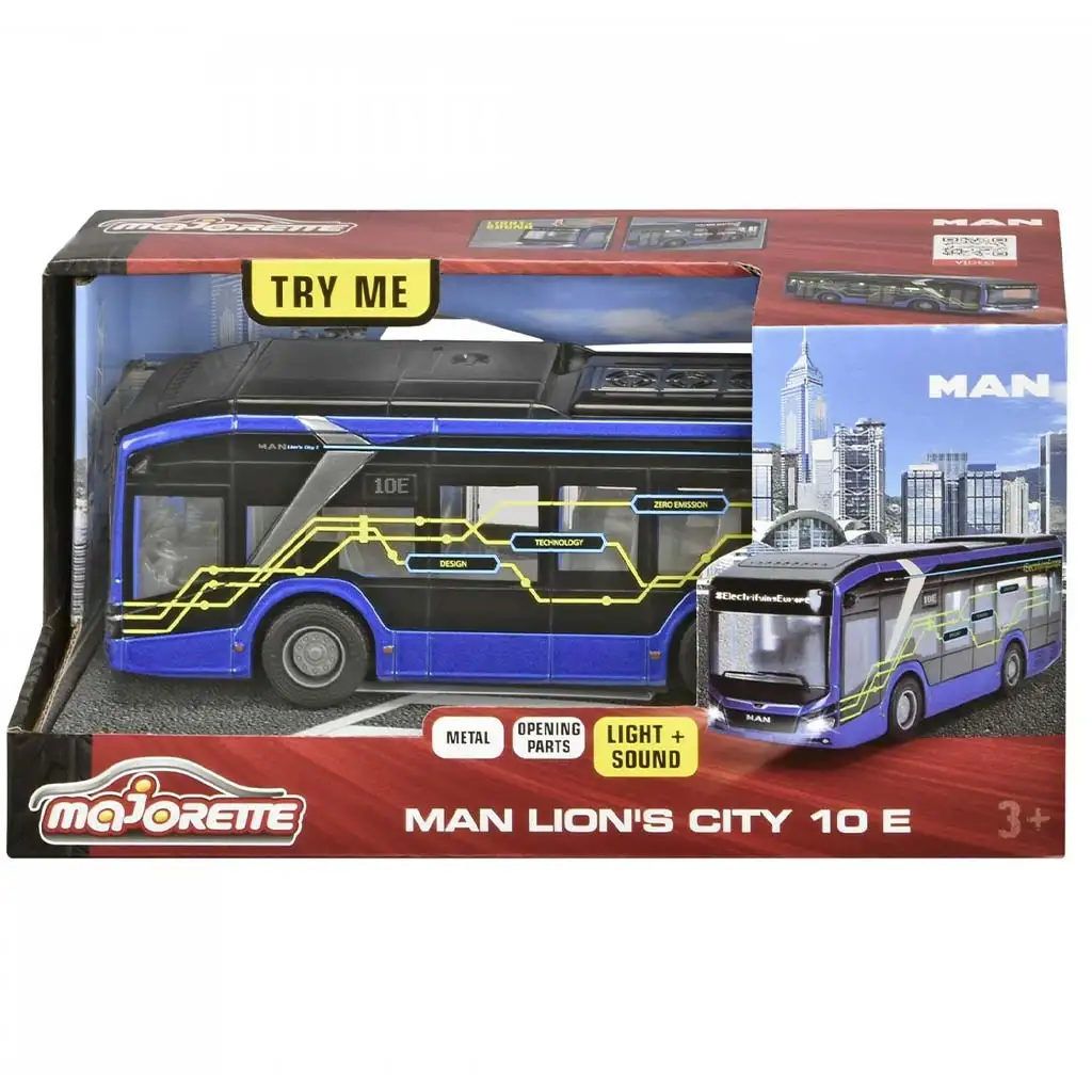 Majorette: MAN Lion's City 10E Bus mit Licht und Sound - Simba Toys Bild 1