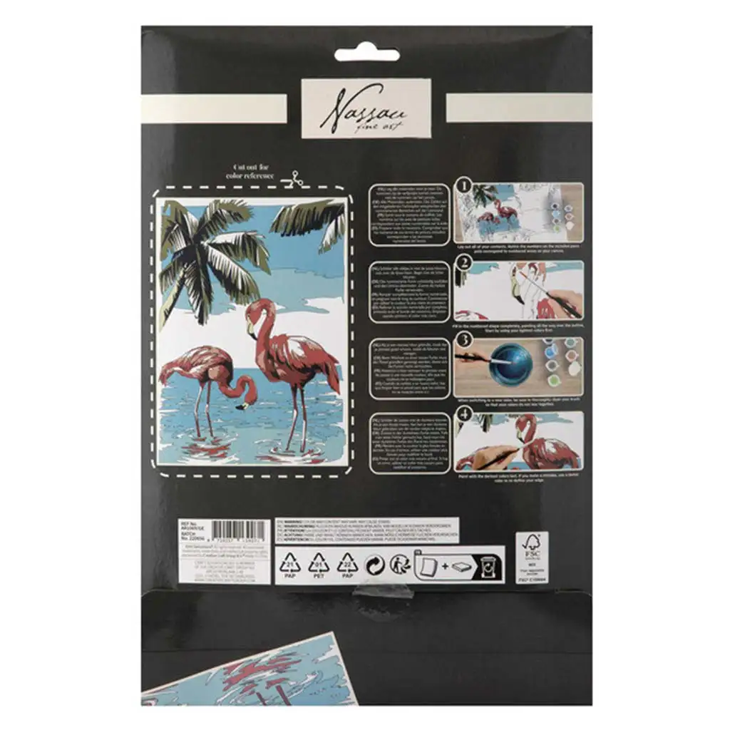 Malen nach Zahlen 33,5x23,8 cm Bild - Flamingo Bild 2