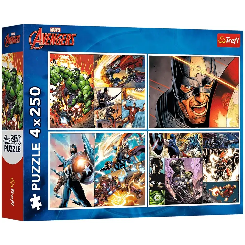Marvel: Avengers 4x250 Teile Puzzle - Trefl Bild 1