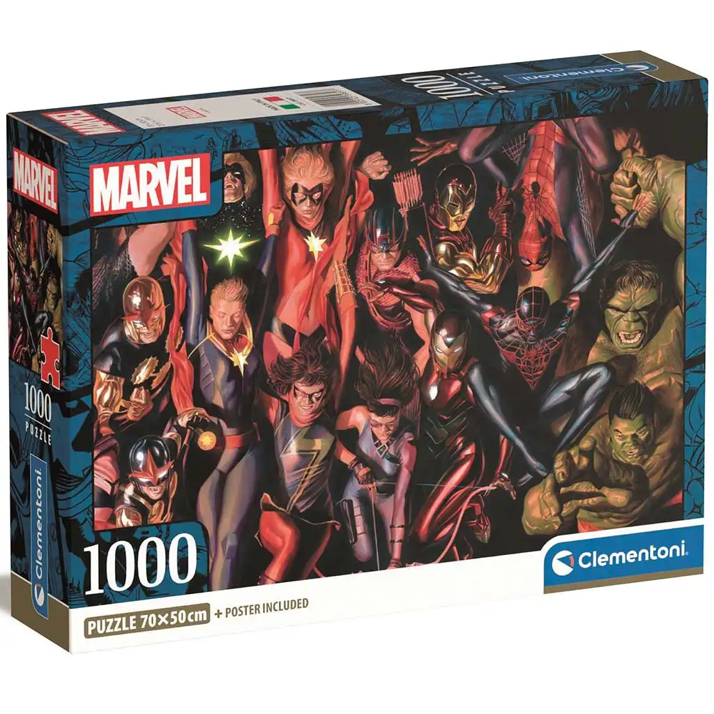 Marvel-Helden 1000-teilige Compact-Puzzle 70x50cm - Clementoni Bild 1