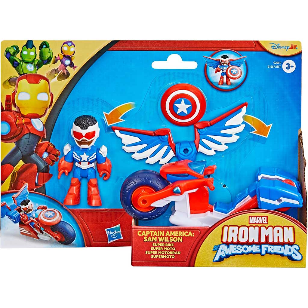 Marvel Iron Man und seine wunderbaren Freunde - Captain America und Super Bike Fahrzeug - Hasbro Bild 1