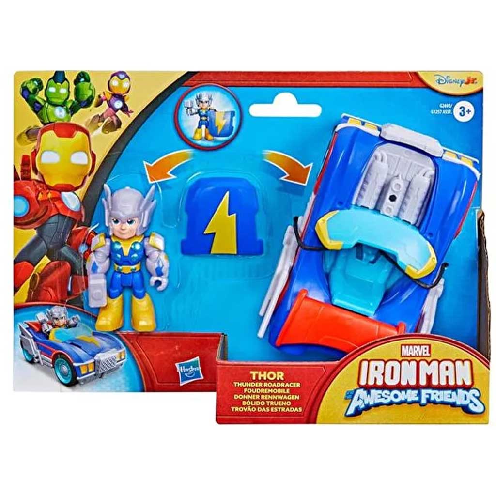 Marvel Iron Man und seine wunderbaren Freunde - Thor und Thunder Roadracer Fahrzeug - Hasbro Bild 1