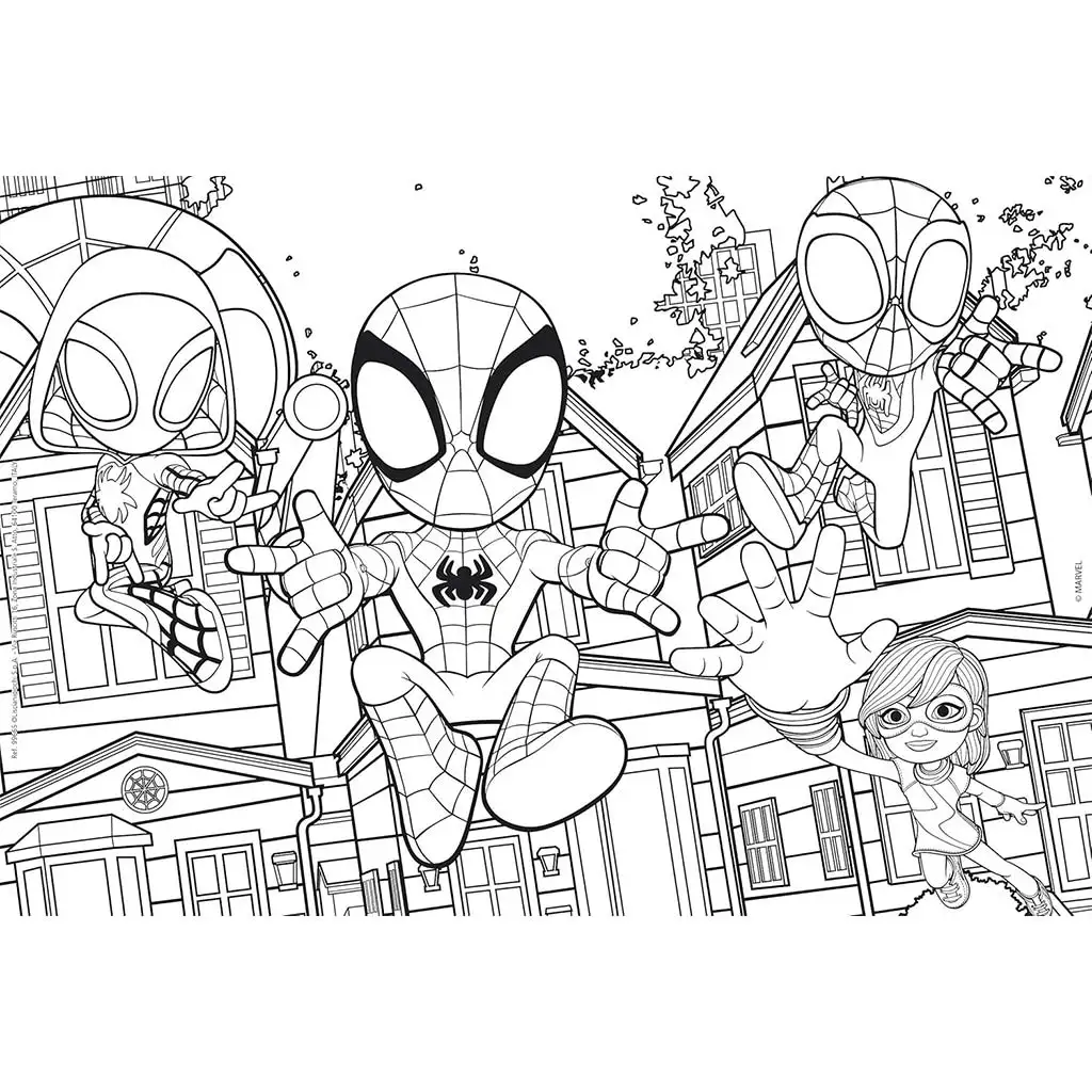Marvel Spidey und sein Team 2-in-1 Puzzle und Malset, 24-teilig, 50x35 cm – Lisciani Bild 2
