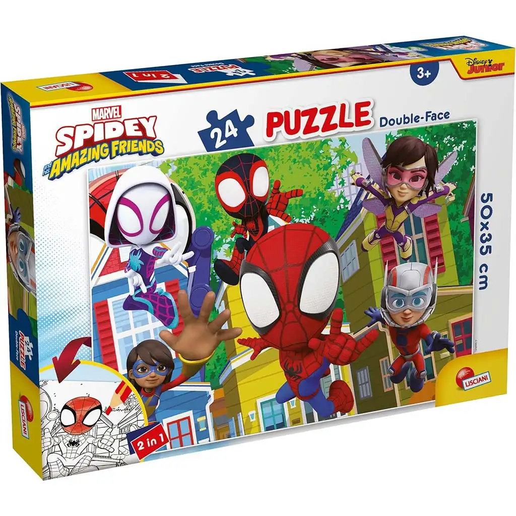 Marvel Spidey und sein Team 2-in-1 Puzzle und Malset, 24-teilig, 50x35 cm – Lisciani Bild 1