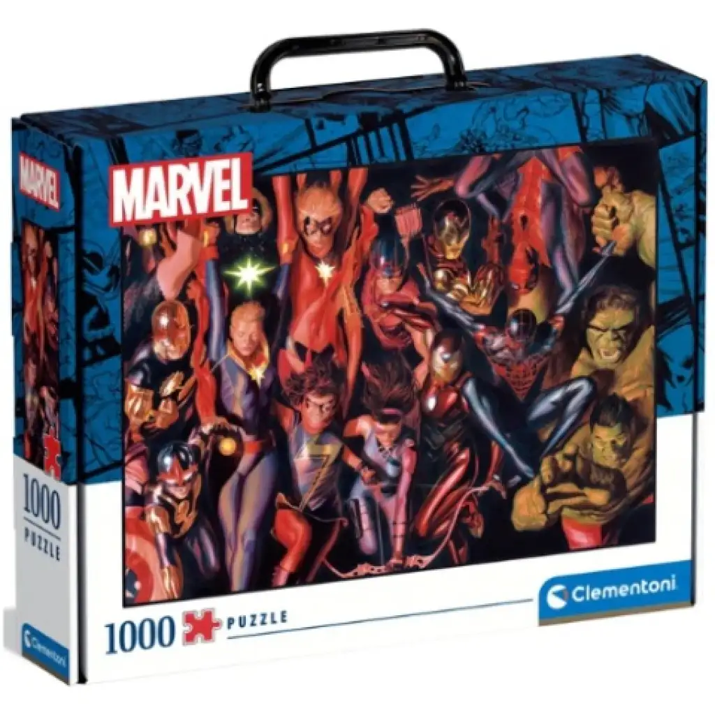 Marvel-Superhelden 1000-teilige Puzzle im Koffer-Aufbewahrungsbox - Clementoni Bild 1
