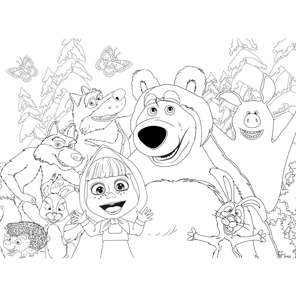 Masha und der Bär 2 in 1 60-teiliges Eco Puzzle und Malbuch 70x50cm - Lisciani Bild 3
