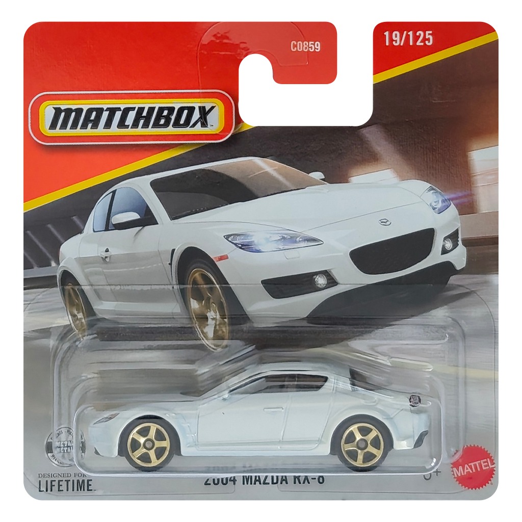 Matchbox: 2004 Mazda RX-8 weißes Spielzeugauto 1/64 - Mattel Bild 1