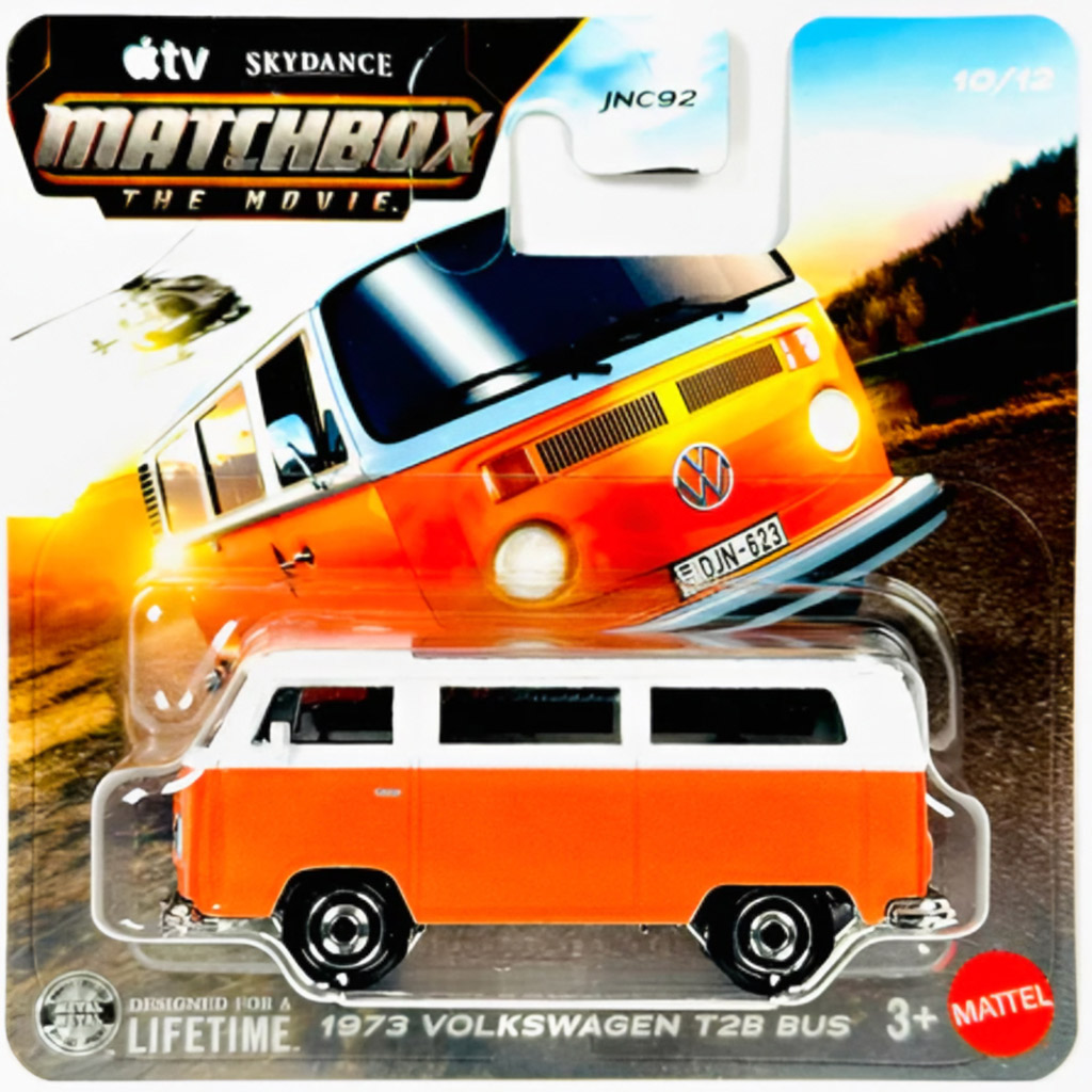 Matchbox A Film: 1973 Volkswagen T2B Bus Spielzeugauto 1/64 - Mattel Bild 1