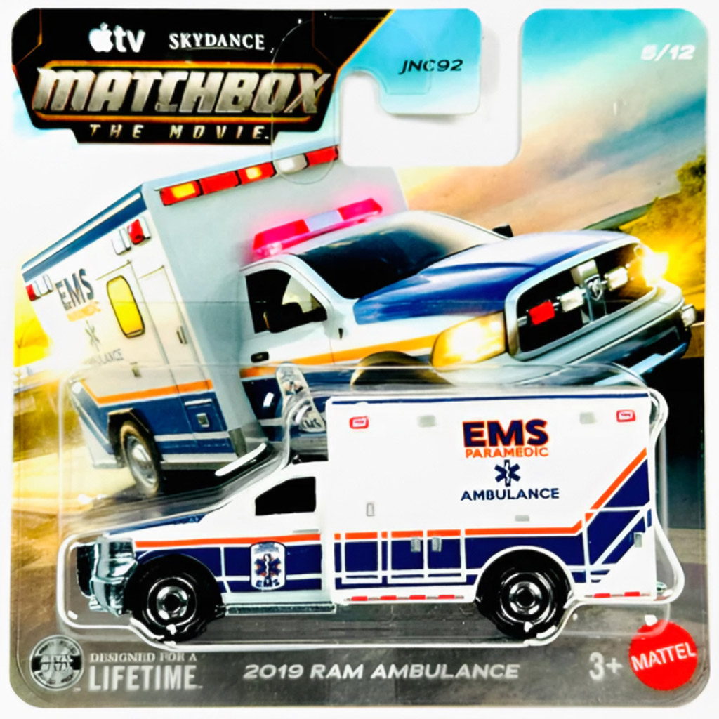 Matchbox A Film: 2019 RAM Ambulanz Kleinwagen 1/64 - Mattel Bild 1