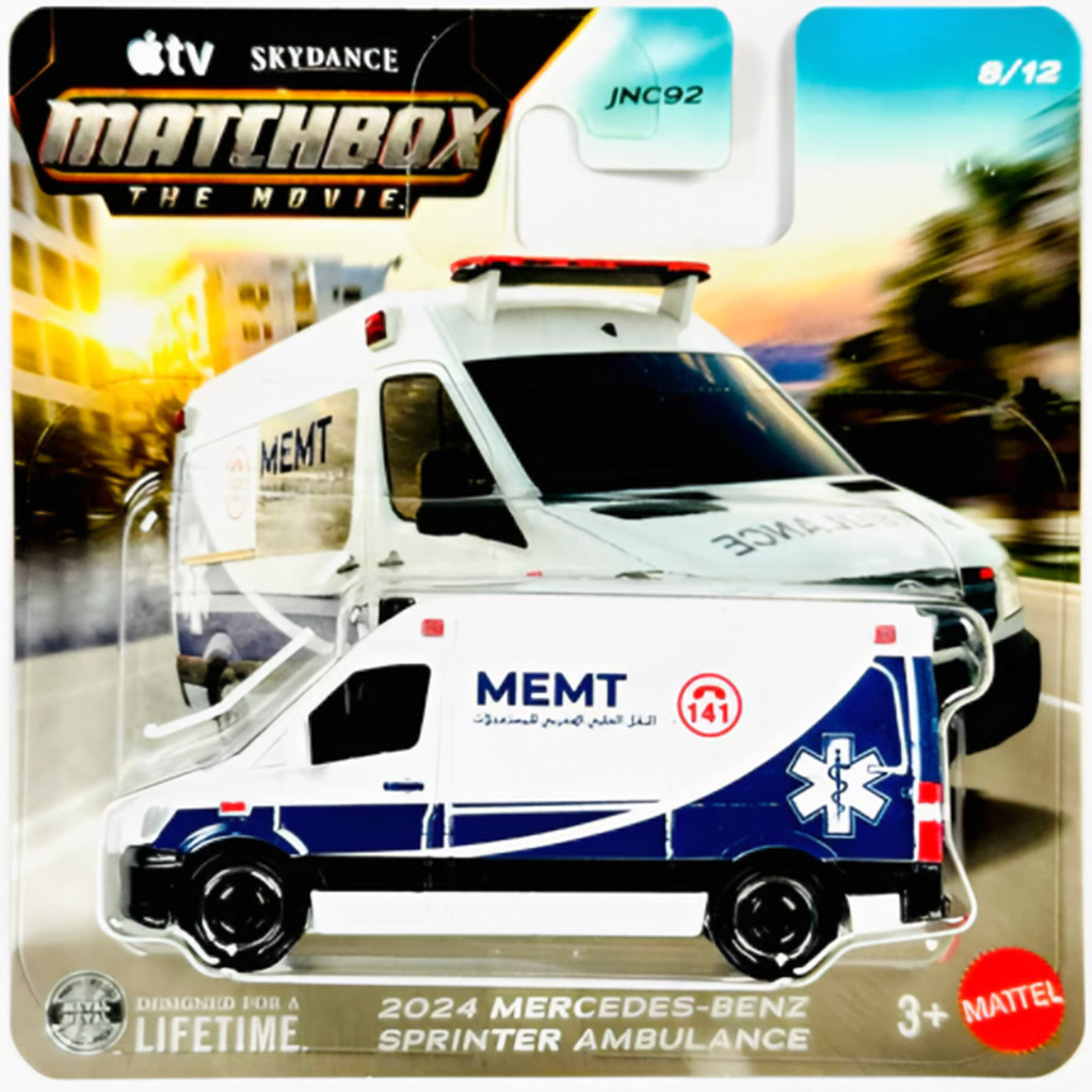 Matchbox A Film: 2024 Mercedes-Benz Sprinter Krankenwagen Spielzeugauto 1/64 - Mattel Bild 1