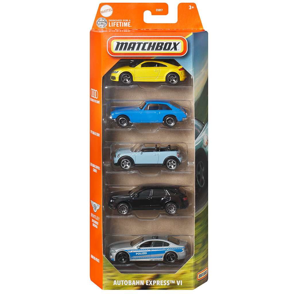 Matchbox: Autobahn Express VI – 5er-Set Spielzeugautos – Mattel Bild 1