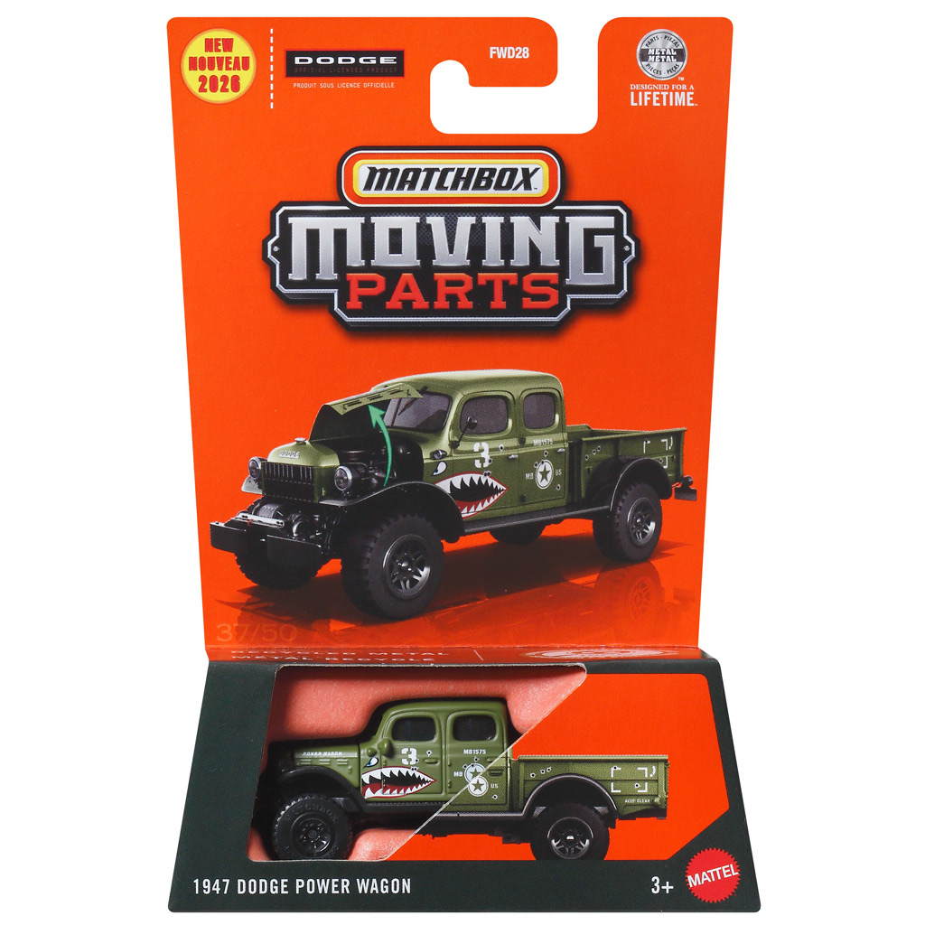 Matchbox bewegliche Teile: 1947 Dodge Power Wagon aufklappbares Spielzeugauto 1/64 - Mattel Bild 1