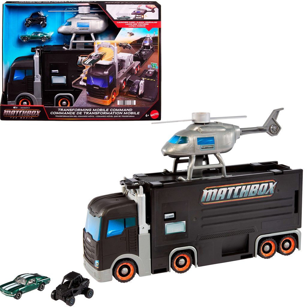 Matchbox Der Film: 2 in 1 Mercedes Transporter und umwandelbare Rennbahn – Mattel Bild 1