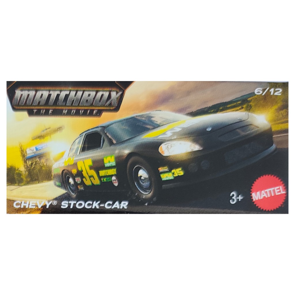 Matchbox: Pappbox Chevy Stock-Car Spielzeugauto 1/64 - Mattel Bild 1