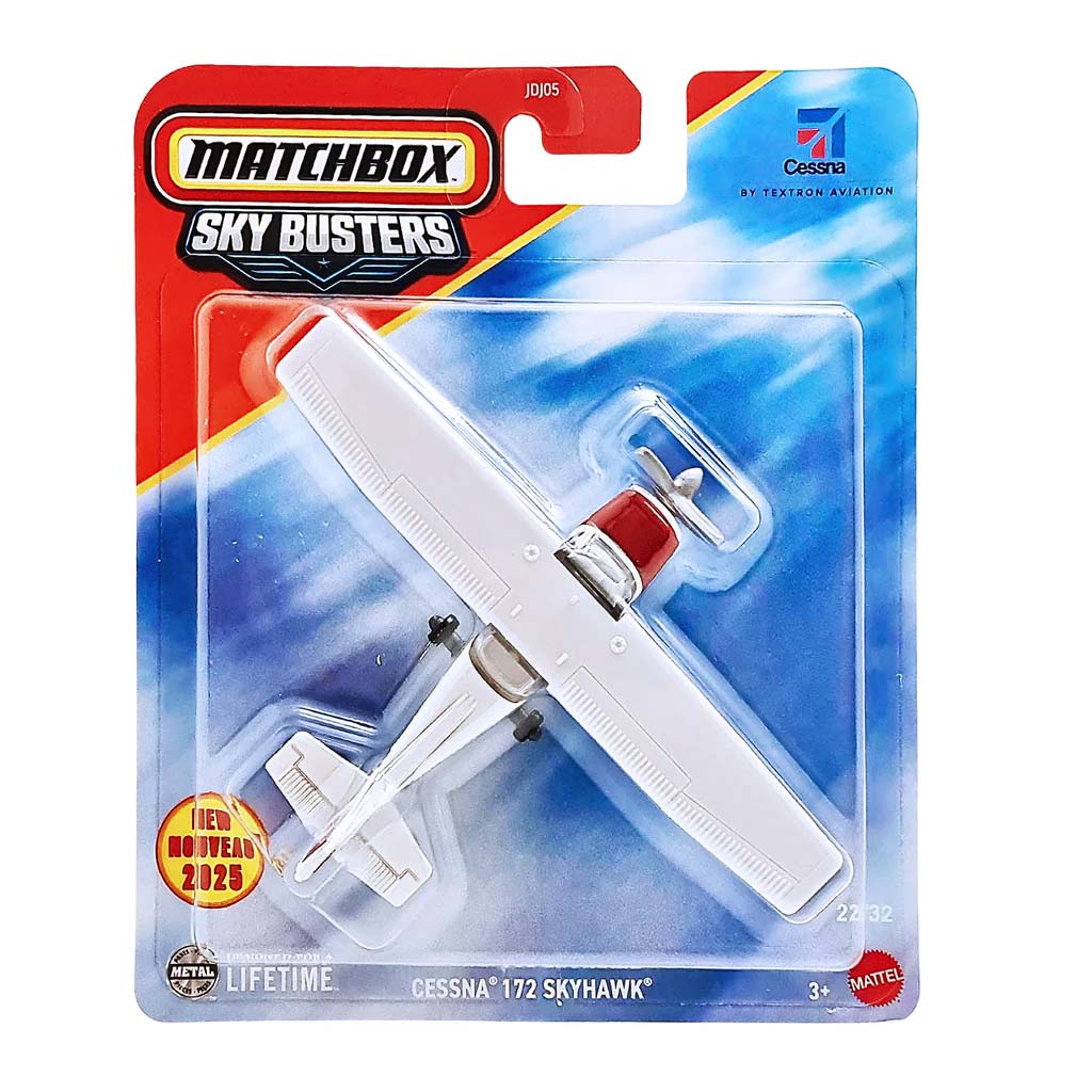 Matchbox Sky Busters: Cessna 172 Skyhawk Flugmodell 1/64 - Mattel Bild 1