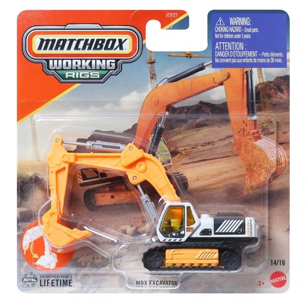 Matchbox: Working Rigs MBX Bagger Arbeitsmaschine 1/64 - Mattel Bild 1