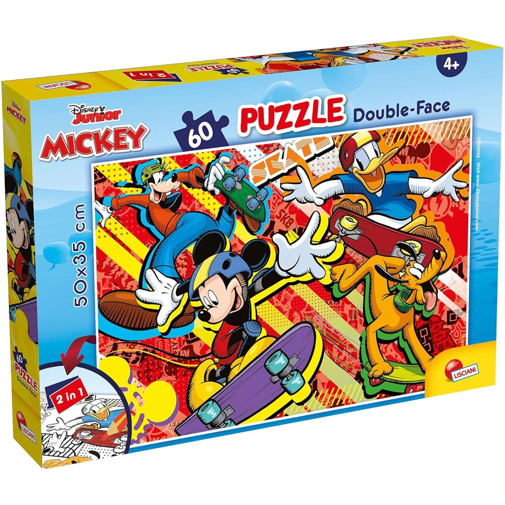 Micky Maus 2-in-1 60-teiliges Puzzle und Malbuch 50x35cm – Lisciani Bild 1