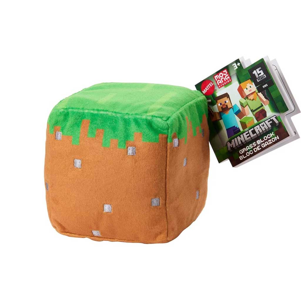 Minecraft Blocks Plüschfigur - Grasblock Figur - Mattel Bild 1