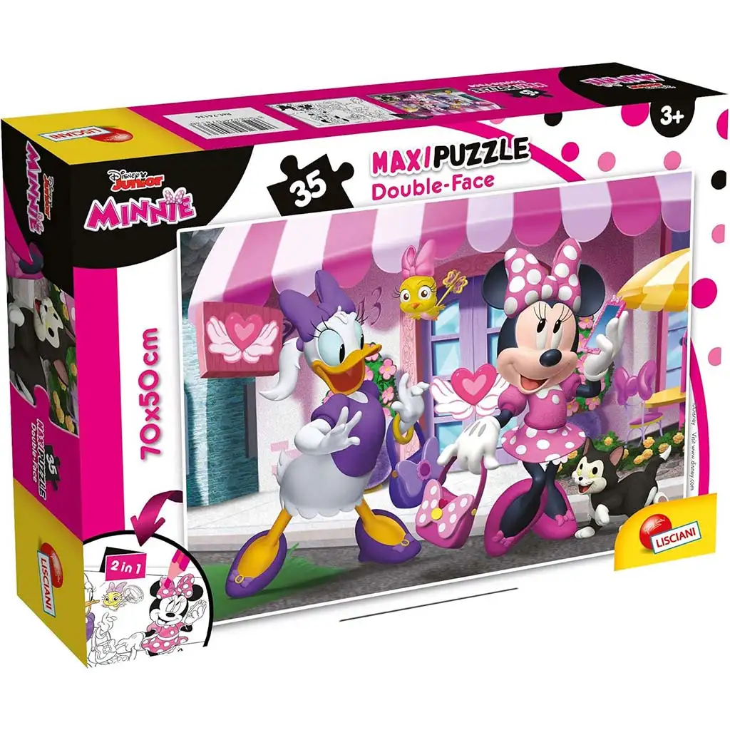 Minnie Maus 2-in-1 Maxi-Puzzle mit 35 Teilen und Malvorlage 70x50 cm – Lisciani Bild 1