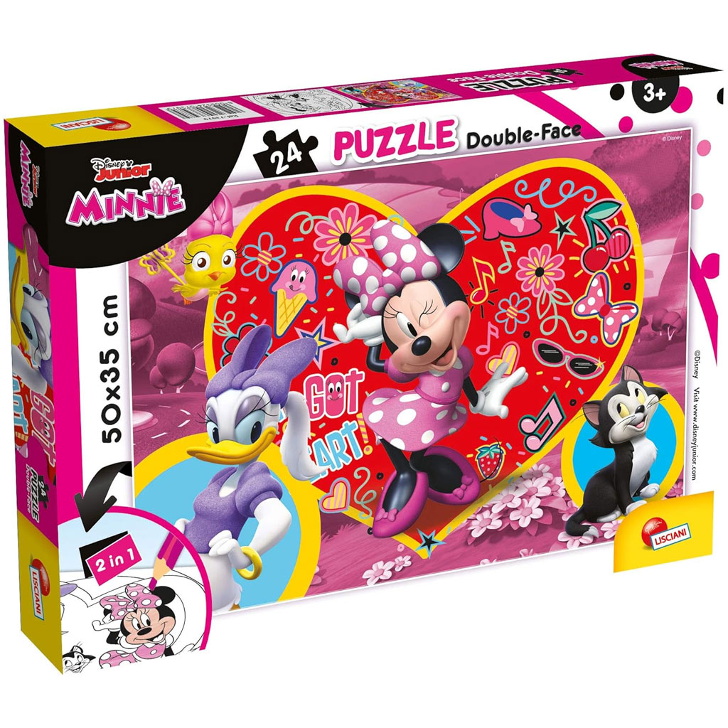 Minnie Maus 2-in-1 Puzzle und Ausmalbild, 24 Teile, 50x35 cm – Lisciani Bild 1