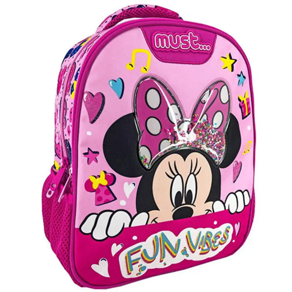 Minnie Maus Fun Vibes 3D gemusterter Kindergartenrucksack 27x10x31cm Bild 1
