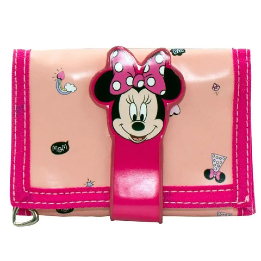 Minnie Maus pfirsich-rosa aufklappbare Geldbörse 13x8x26cm Bild 1