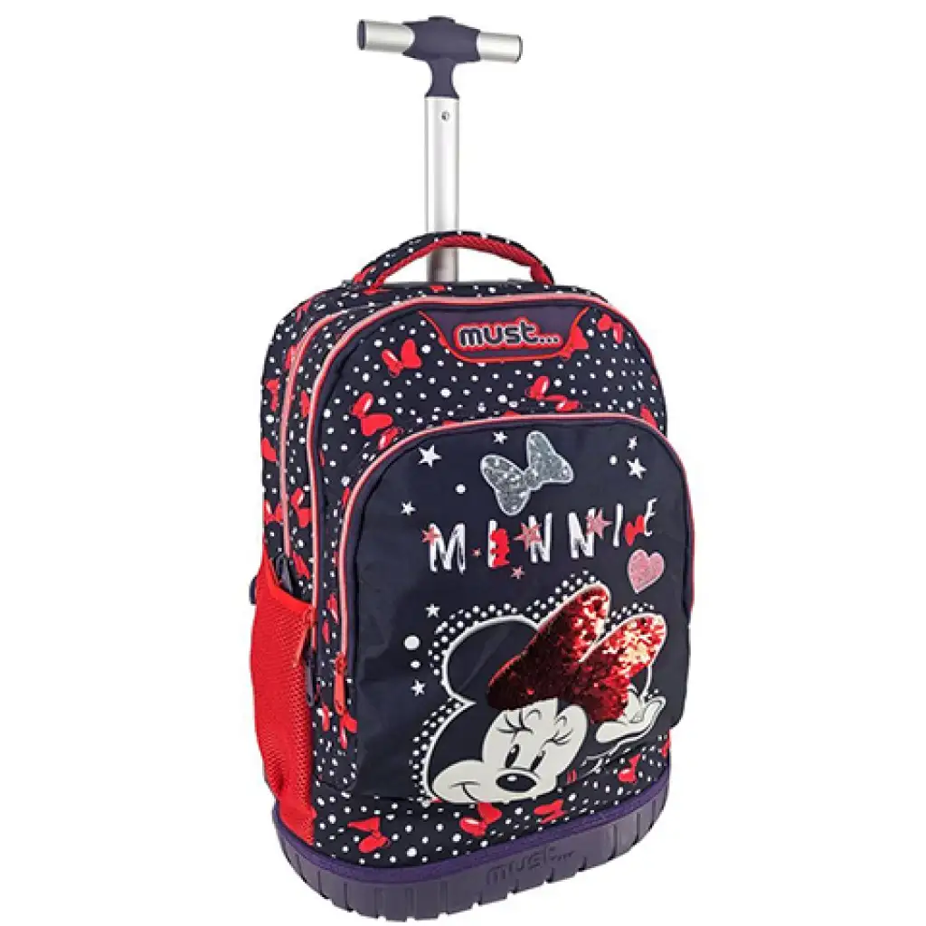 Minnie Maus rollender, dreifach unterteilter Schulranzen, Rucksack Bild 1