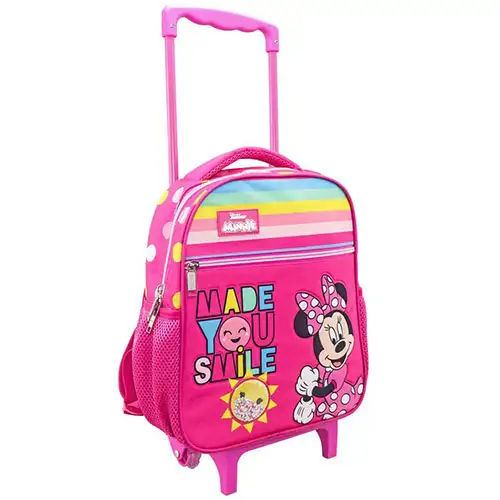 Minnie Maus rosa rollender Kindergarten Rucksack 27x10x31cm Bild 1