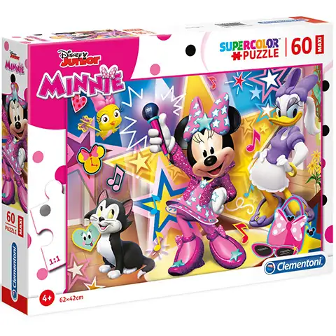 Minnie Maus und ihre fröhlichen Helfer Supercolor Maxi Puzzle 60 Teile - Clementoni Bild 1