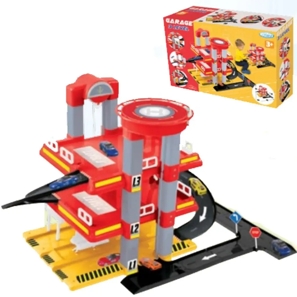 Mochtoys: 3-stöckiges Parkhaus mit kleinem Auto 59x57x46cm Bild 1