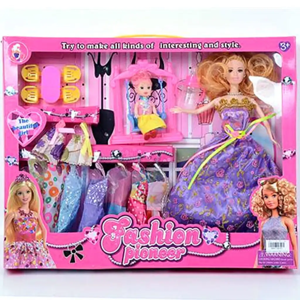 Modepuppe Spielset mit Baby und Zubehör Bild 1