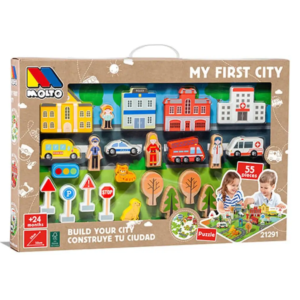 Molto: Nature My First Stadt Holzspielset 55-teilig Bild 1
