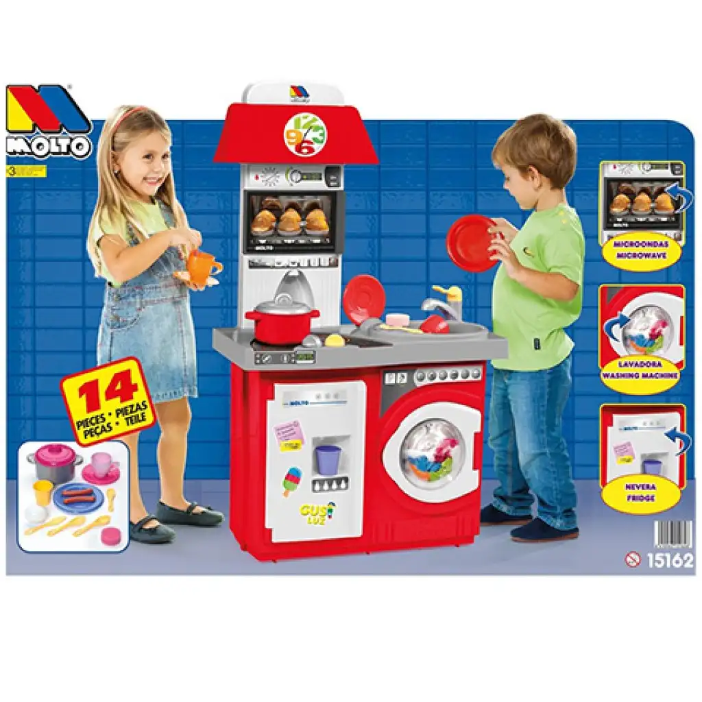 Molto: Rote Spielküche 14-teiliges Set 27x57x97cm Bild 1