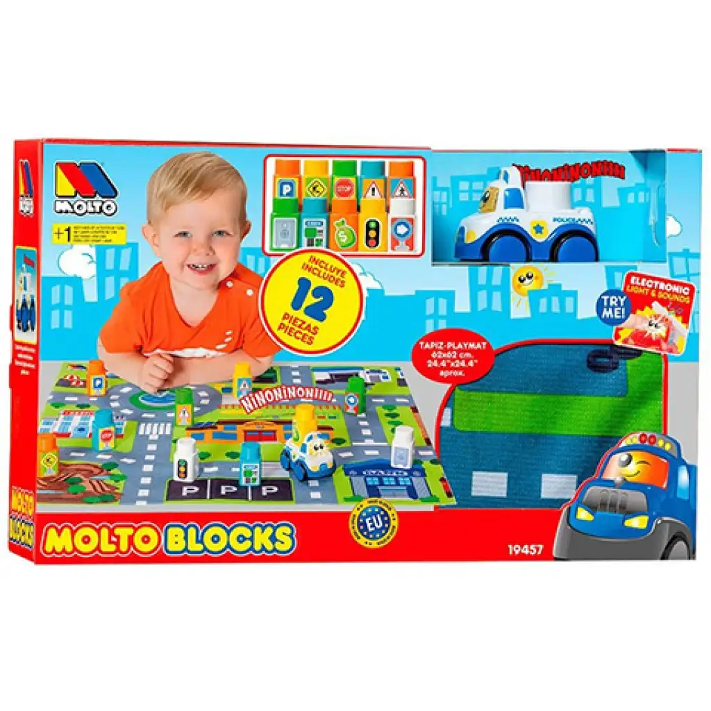 Molto: Spielmatte mit Bausteinen 12 Stück 62x62cm Bild 1