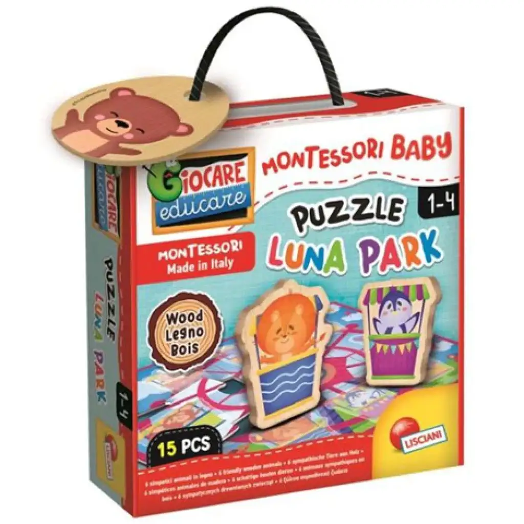 Montessori Baby Holzpuzzle - Vergnügungspark Bild 1