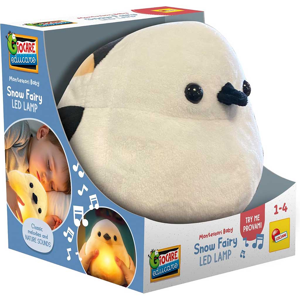 Montessori Baby Snow Fairy LED-Musik-Plüschvogel - Lisciani Bild 1